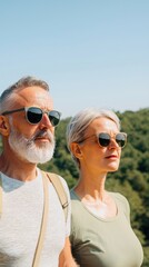 Couple Enjoying Outdoor Time, Preparing for Sunscreen Application