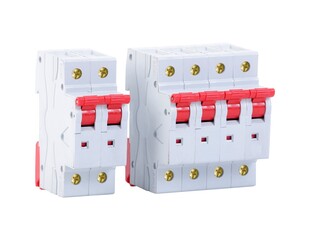 Circuit Breaker to Protect Electrical Loads Isolated on White Background