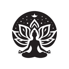 yoga logo silhouette vector on white background 
