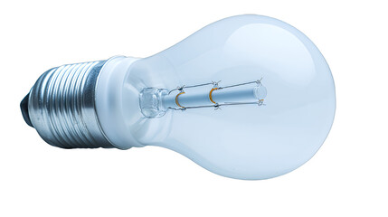 a white light bulb on a transparent background, PNG image, PNG file, Generative art.