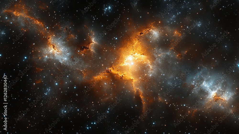 Poster stunning cosmic nebula displaying vibrant colors and intricate structures in deep space