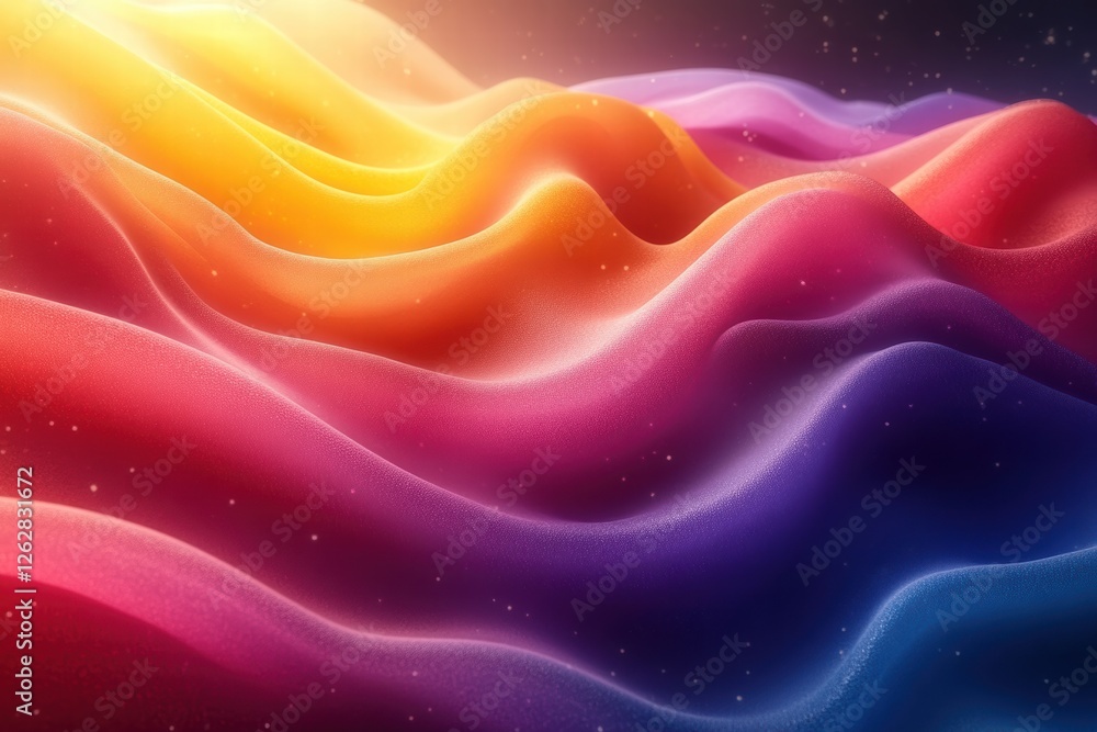 Poster smooth multi-color gradients flowing together in vibrant harmony and soft textures