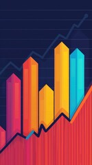 Fototapeta premium Artistic Graph Portrayal Displaying Economic Trends and Growth