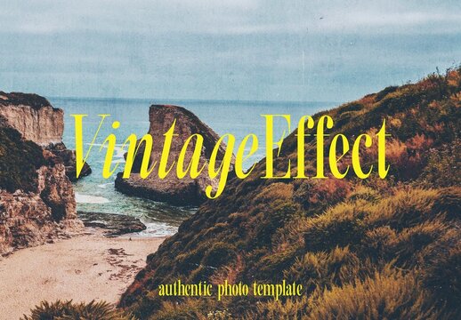 Authentic Vintage Photo Effect Mockup