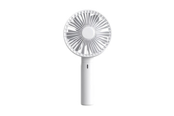 Compact Handheld Fan with USB Charging Isolated on Transparent Background