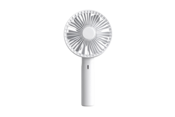 Compact Handheld Fan with USB Charging Isolated on Transparent Background