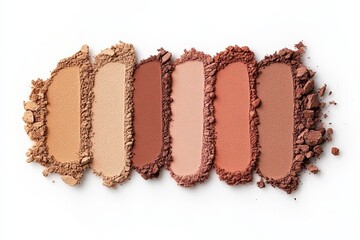 Palette of crushed neutral tone eyeshadows in various shades