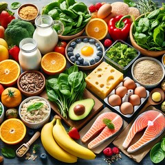 Assortment of Healthy Foods Recommended for Pregnancy