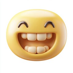 Smiling Yellow Emoji With Joyful Expression