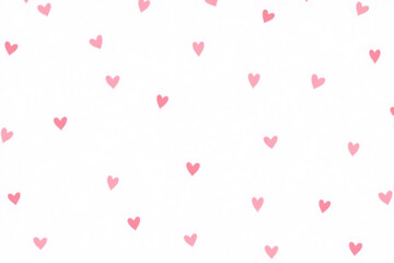 seamless pattern of small pink hearts on white background