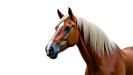 "Powerful Chestnut Draft Horse – High-Resolution Stock Photo with Flowing Mane & Feathered Hooves"