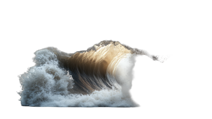 a large wave in the ocean on a transparent background, PNG image, PNG file, Generative art.