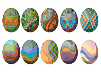 easter egg design colorful and pattern on white background illustration vector