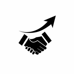 creative  Business Deal or partnership icon and logo vector silhouette
