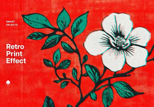 Old Printer Design Effect Mockup