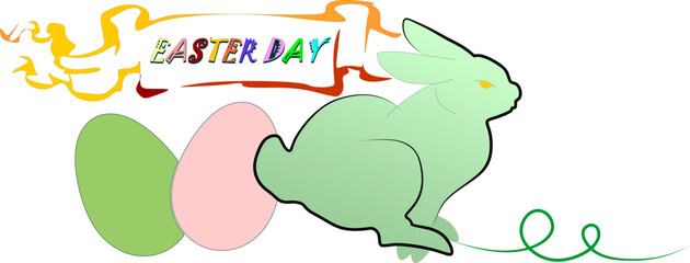  rabbit ilustration with a easter day