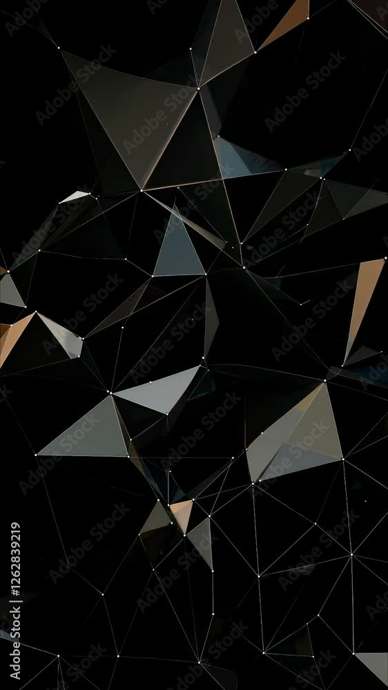 Poster abstract low-poly geometric design with dark tones. shot from a top-down angle, creating a dynamic a