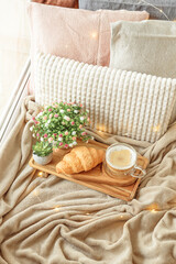Cozy Morning: coffee with croissant