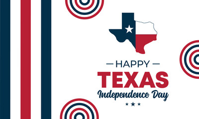 Texas Independence Day. Texas flag.Texas Independence Day lettering card