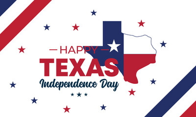Texas Independence Day. Texas flag.Texas Independence Day lettering card