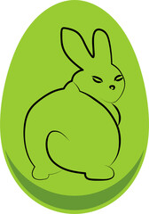 rabbit ilustration with a easter day
