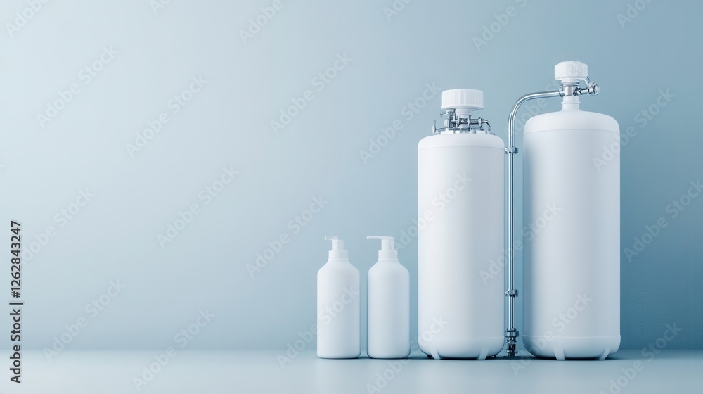 Poster modern industrial containers with simple design in minimalist setting for conceptual use in various 