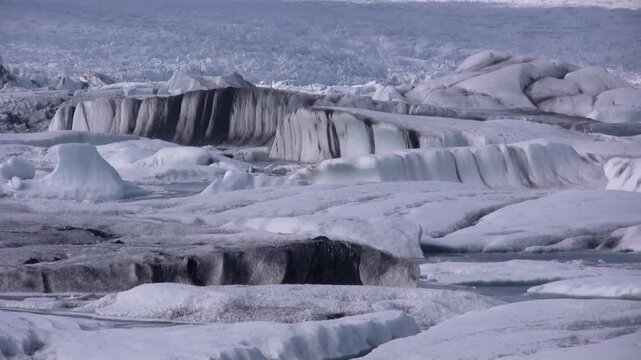 Gletscherlagune, Eissee mit Eisbergen, J&ouml;kuls&aacute;rl&oacute;n in Island