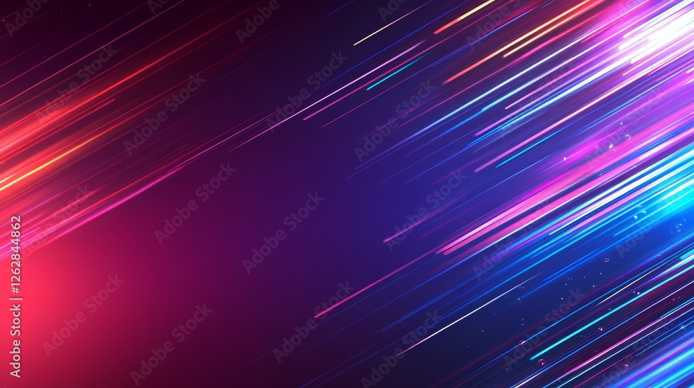 Poster abstract light trails in vibrant color creating a dynamic background for digital design projects