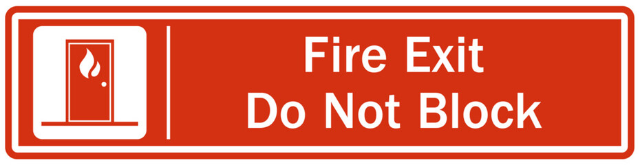 Fire door do not block sign