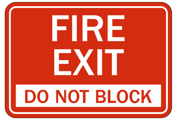 Fire door do not block sign