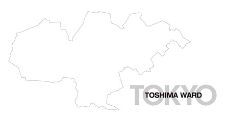 東京都豊島区の白地図