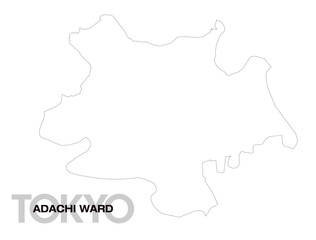 東京都足立区の白地図