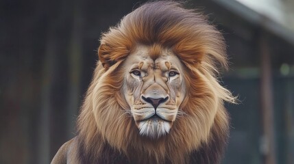 Fototapeta premium Majestic Lion Portrait - Powerful King of the Jungle