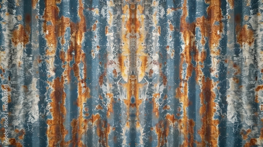 Aufkleber an abstract pattern featuring blue and rust tones, evoking a sense of texture and depth with a distr