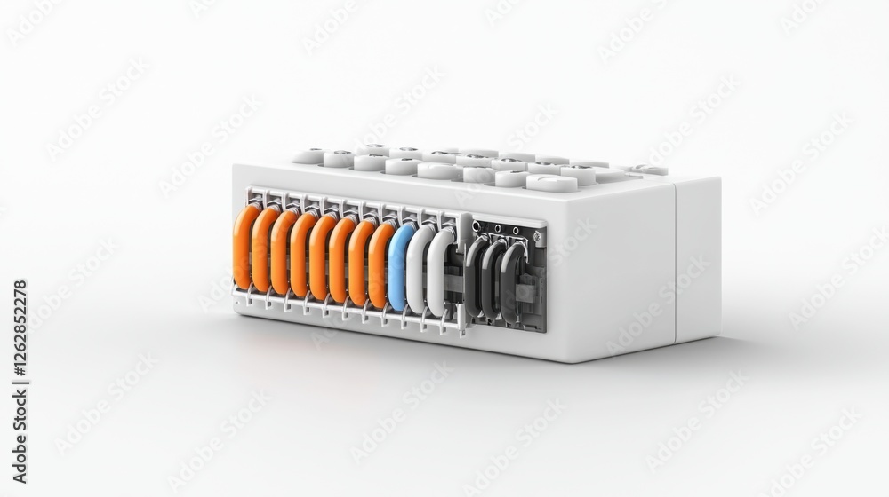 Poster modern modular system with colorful components for creative and technical applications