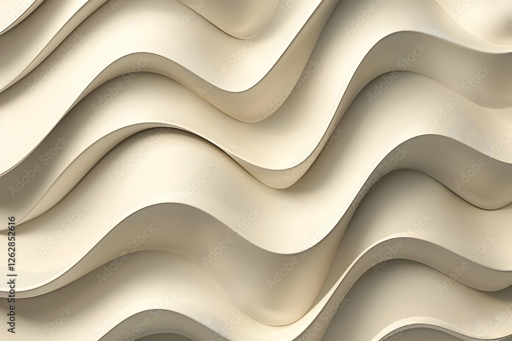 Poster abstract wavy texture in soft beige tones, creating a modern design element for backgrounds