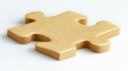 Fototapeta premium Close-Up of a Single Jigsaw Puzzle Piece Under Soft Studio Lighting 