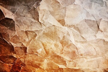 Fototapeta premium Abstract Crumpled Brown and Beige Paper Texture Background Grunge Vintage Style Design