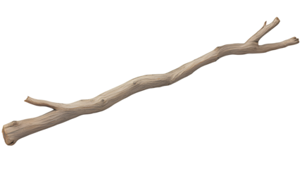 a dead limb of a tree or limb of wood on a transparent background, PNG image, PNG file, Generative art.