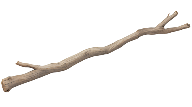 a dead limb of a tree or limb of wood on a transparent background, PNG image, PNG file, Generative art.