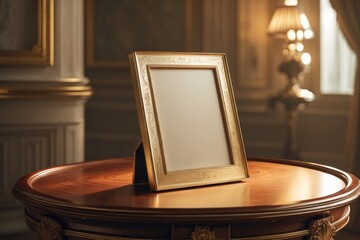 A luxurious golden royal vintage photo frame with intricate details, symbolizing elegance, heritage, and timeless beauty.