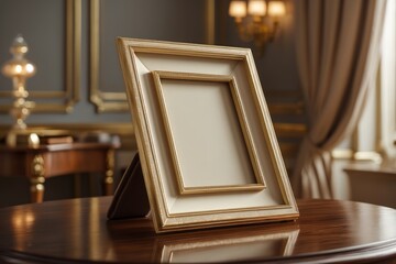 A luxurious golden royal vintage photo frame with intricate details, symbolizing elegance, heritage, and timeless beauty.