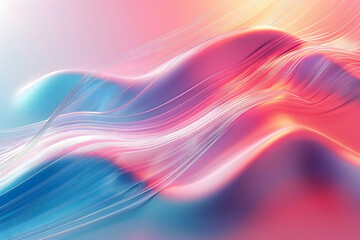 Obraz premium Abstract flowing waves in vibrant pink and blue hues, creating a dynamic and serene atmosphere