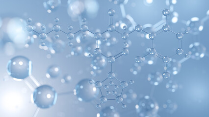 atuzaginstat molecular structure 3d, gingipain inhibitor structural chemical formula view from a microscope