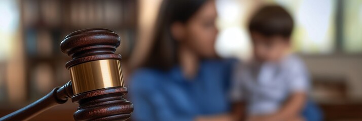 Divorce Lawyer Attorney Background with Kid