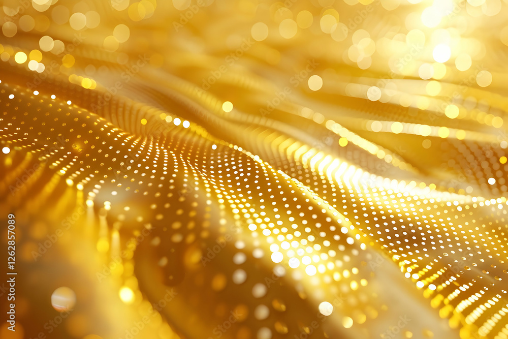 Aufkleber shimmering golden waves with soft bokeh lights creating a luxurious background effect