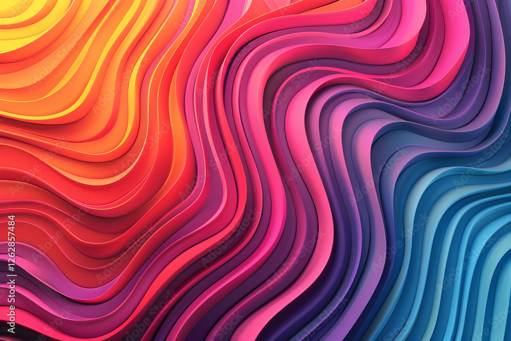 Aufkleber colorful abstract wavy patterns showcasing vibrant hues blending seamlessly in a dynamic display