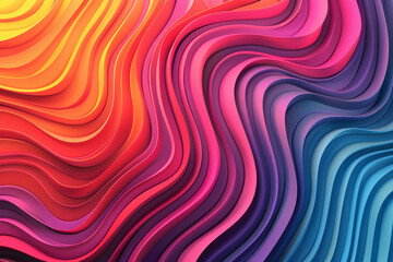 Obraz premium Colorful abstract wavy patterns showcasing vibrant hues blending seamlessly in a dynamic display