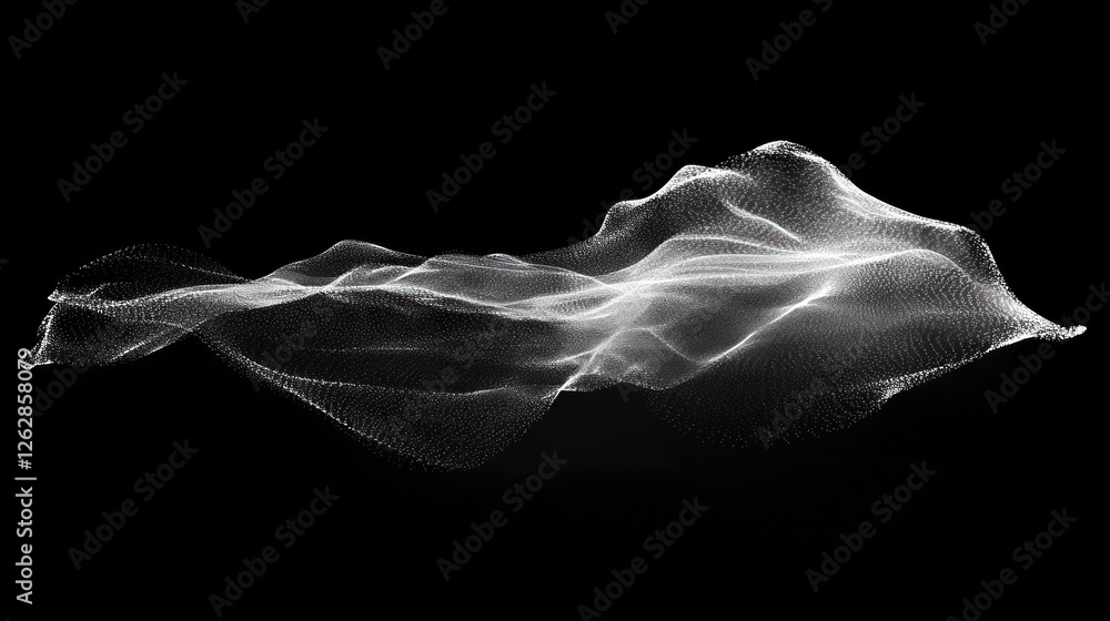 Poster abstract representation of flowing waves in a dark environment, showcasing dynamic movement and flui