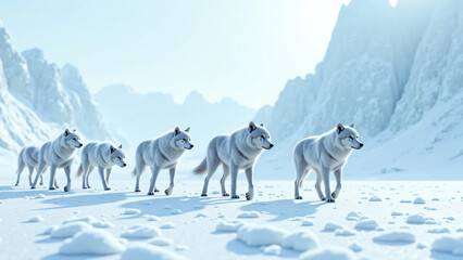 Naklejka premium wolf in snow